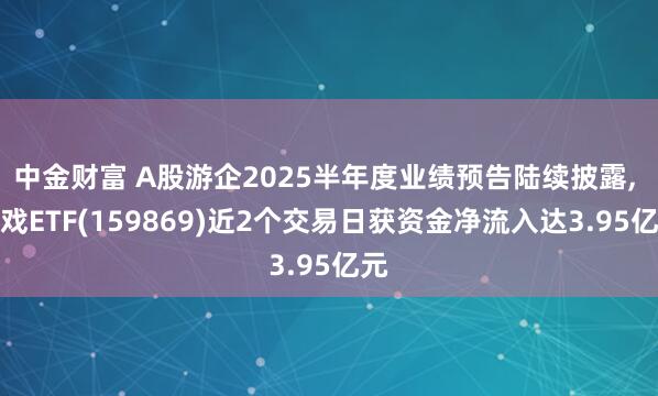 中金财富 A股游企2025半年度业绩预告陆续披露, 游戏ETF(159869)近2个交易日获资金净流入达3.95亿元